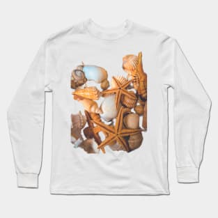 Summer Beach Seashells Long Sleeve T-Shirt